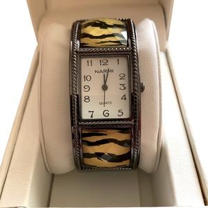 Narmi | Women's Bangle Dark Metallic Tiger Stripe Watch